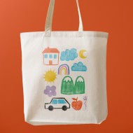 Tote bag βαμβακερή - Παιδική ζωγραφιά