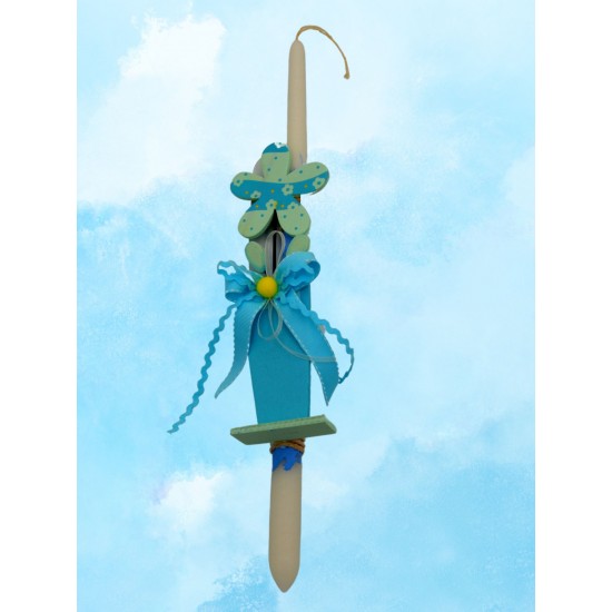 Χειροποίητη πασχαλινή λαμπάδα - Λουλούδι