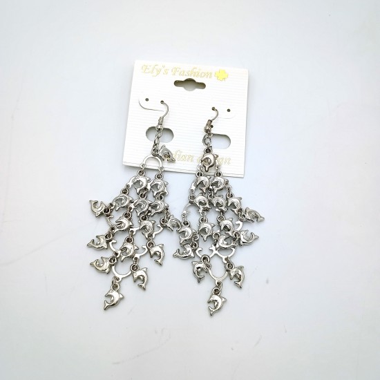 Σκουλαρίκια Φο Μπιζού Κρεμαστά Δελφίνια