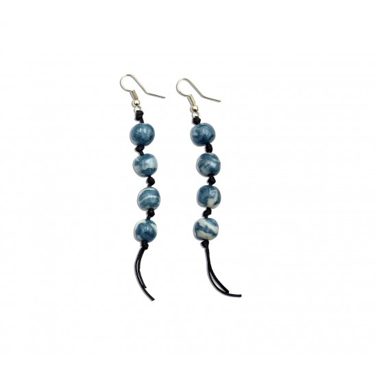 Σκουλαρίκια Κρεμαστές Στάλες Μπλε