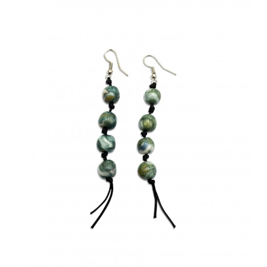 Σκουλαρίκια Κρεμαστές Στάλες Πράσινα