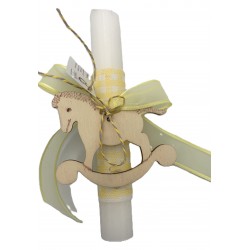 Χειροποίητη Πασχαλινή Λαμπάδα - Rocking Horse