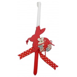 Χειροποίητη Πασχαλινή Λαμπάδα - Red Rabbit