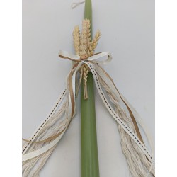 Χειροποίητη Πασχαλινή Λαμπάδα - Φυσικά Αποξηραμένα Υλικά Πράσινη