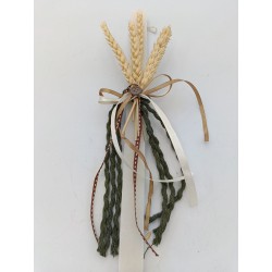 Χειροποίητη Πασχαλινή Λαμπάδα - Φυσικά Αποξηραμένα Υλικά Λευκή